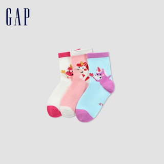 Gap女幼童2024春季可爱动物图案撞色袜子儿童装中筒袜890519 多彩组合 ONESIZE