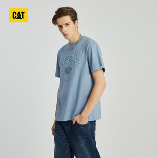 CAT卡特24春男士休闲山系印花设计短袖T恤 淡蓝色 S