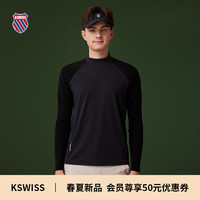 盖世威（K·SWISS）24年春季针织套头立领长袖运动T恤男百搭修身显瘦上衣1010013 008正黑色 XL
