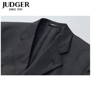 庄吉（Judger）纯色羊毛西服套装上衣 商务休闲男士上班职业正装西装抗皱毛料 深灰色 180/108C