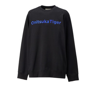 Onitsuka Tiger鬼塚虎运动卫衣套头衫圆领男女运动长袖卫衣 黑色 M