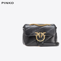 PINKO 品高 链条羊皮燕子包MINI泡芙枕头包 黑色