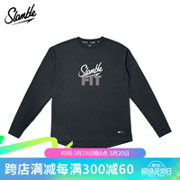 SLAMBLE 秋季FIT运动长袖T恤男圆领速干透气衣跑步投篮服 黑色 XL