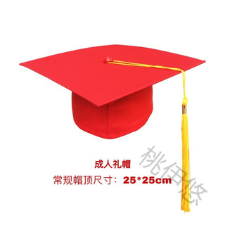 桃伊悠（taoyiyou）礼帽初高中毕业典礼帽学士帽学位帽印字刺绣 学士帽 均码