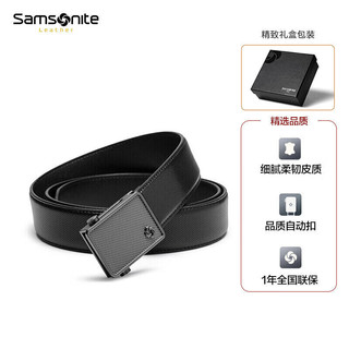 Samsonite 新秀丽 皮带Samsonite男士休闲商务腰带男式裤带男款滑扣皮带 黑色 NQ1*09012 120CM