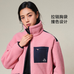 pelliot伯希和户外抓绒衣女摇粒绒新款秋冬季加厚羊羔绒外套保暖立领