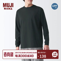 MUJI 無印良品 无印良品（MUJI）Walker 男式 防紫外线 吸汗速干 长袖T恤 防晒衣 防晒T恤
BIA01A3 黑色 S