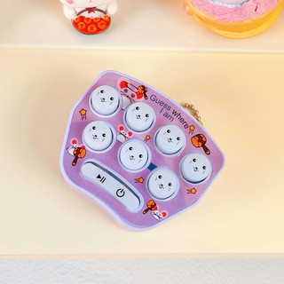 贝木惠（beimuhui）迷你打地鼠游戏机儿童解压敲打玩具宝宝小号 掌上打地鼠紫色1个+3颗电池