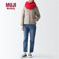 MUJI 無印良品 无印良品长毛抓绒 围脖保暖 红色加厚围巾男女