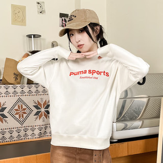 彪马（Puma）男女装卫衣 2024春季保暖舒适套头衫简约圆领休闲服运动服 625305-65/女装 2XS