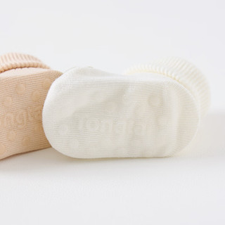 童泰（TONGTAI）婴儿袜子春夏季男女宝宝地板袜宽口不勒儿童中筒棉袜2双装 橘/白色 6