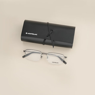 万宝龙中性款黑加灰色金属全框镜框镜腿光学眼镜架MB0314OA 003 54mm
