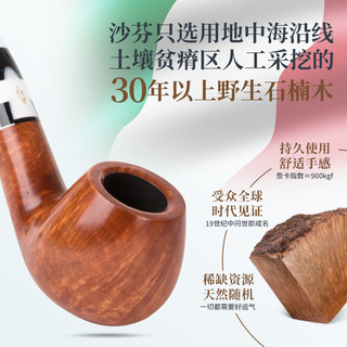 沙芬（SAVINELLI）【9mm滤芯烟斗专区】意大利石楠木烟斗老式实木男士高档烟具 【普尔奇 光面645大号弯斗】9mm