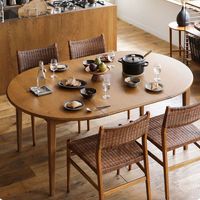 JIAYI 家逸 实木餐桌家用日式伸缩吃饭桌子现代简约小户型饭桌可折叠圆桌