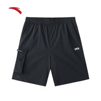 ANTA安踏王一博同款休闲针织五分裤男夏季透气五分裤潮流街舞裤152428507 基础黑-2 S(男165)