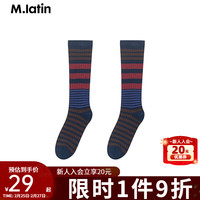 M.Latin/马拉丁童装儿童袜子24春女童配饰精梳棉拼色条纹长筒袜 红色条 140