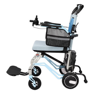 YADECARE 电动轮椅智能全自动老年人残疾人折叠轻便四轮代步车 【时尚蓝】20AH锂电池 带后控面板