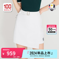 RYDER CUP莱德杯高尔夫服装女装短裙防晒弹力舒适运动A字裙高尔夫运动女裙 白色 XS