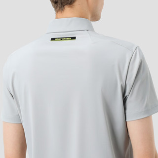 HELLY HANSEN, HH24夏男款清爽凉感日常休闲户外商务针织短袖POLO衫 灰色 2XL