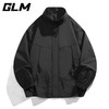 GLM品牌夹克外套男士秋冬季潮流立领时尚舒适耐磨抗皱 黑色 L(125斤-140斤)