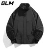 GLM品牌夹克外套男士秋冬季潮流立领时尚舒适耐磨抗皱 黑色 3XL(180斤-210斤)