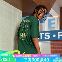 有志者（UZIS）美式休闲运动T恤男夏季宽松透气篮球训练圆领短袖 深绿色 L