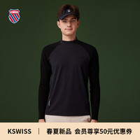 盖世威（K·SWISS）24年春季针织套头立领长袖运动T恤男百搭修身显瘦上衣1010013 008正黑色 3XL