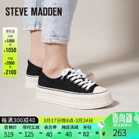 史蒂夫·马登 STEVE MADDEN/思美登舒适织厚底休闲帆布鞋女 KIAG 黑色 35