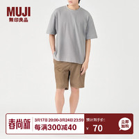 MUJI 無印良品 无印良品（MUJI）男式 凉感珠地网眼宽版T恤 男士短袖打底衫 ABA91C3S 灰色 XXS-XS