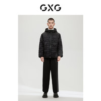 GXG 男装 经典蓝色系列黑色连帽夹克外套 2022年冬季