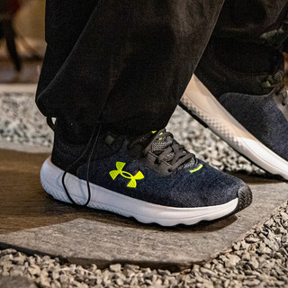 安德玛（UNDERARMOUR）男鞋运动鞋 2024春季比赛训练舒适慢跑鞋透气运动跑步鞋 3026679-003/黑绿色/拍大一 45.5