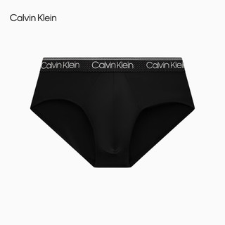 卡尔文·克莱恩 Calvin Klein 内衣24春夏男士提花腰边透气网眼舒适贴身三角内裤NB3806 UB1-太空黑 S