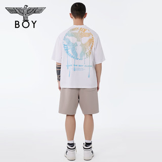 BOY LONDON春夏24男女同款休闲裤经典logo灰色抽绳潮流短裤N14004 灰色 M