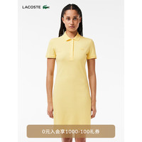 法国拉科斯特 LACOSTE女装 2024春夏简约修身直筒连衣裙短袖polo裙EF5473 107/黄色 34 /155