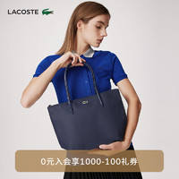 LACOSTE法国鳄鱼女包中号时尚潮流通勤单肩托特包手提包|NF2037PO 141/深蓝色