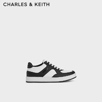 CHARLES&KEITH24春季CK1-70900502简约时尚系带运动鞋小白鞋 Black黑色 35