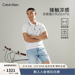 Calvin Klein Jeans24春夏男士休闲宽松微弹水洗凉感软壳款牛仔短裤J326328 1AA-牛仔浅蓝 33