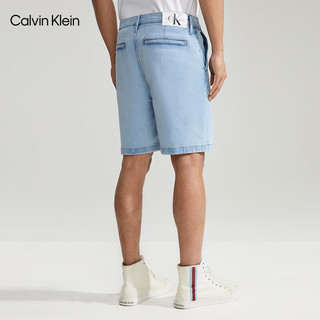 Calvin Klein Jeans24春夏男士休闲宽松微弹水洗凉感软壳款牛仔短裤J326328 1AA-牛仔浅蓝 33
