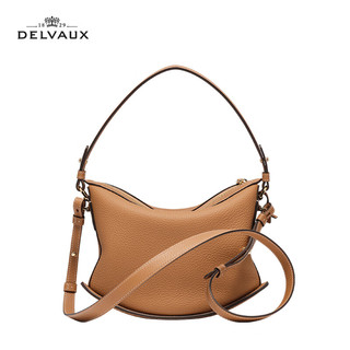 Delvaux24春夏包包女包手提包单肩腋下包PinSwing系列 焦糖色