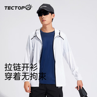 探拓（TECTOP）户外冰丝风衣男女款春夏薄款透气皮肤衣弹力速干运动登山外套 男款纯净白 4XL