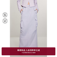 ochirly欧时力 轻户外 工装机能风半身裙2024春装长裙休闲 浅紫 XL