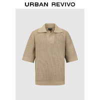 UR2024新款男装时尚慵懒镂空纹理休闲针织T恤UMF940022 