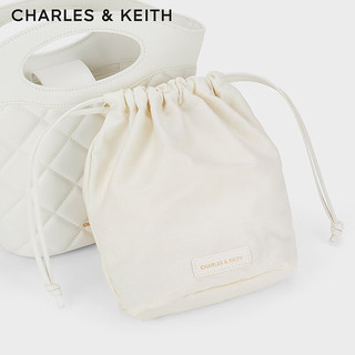 CHARLES&KEITH24夏新品菱格水桶包帆布编织菜篮子包女CK2-10701382