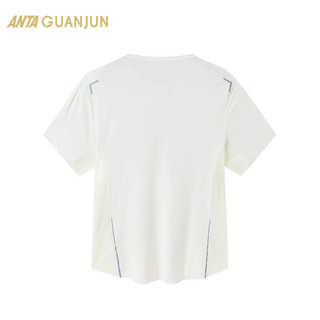 安踏（ANTA）冠军越野跑系列 CoolMax短袖T恤男款运动套头针织152420101 汐云白-1 M(男170)