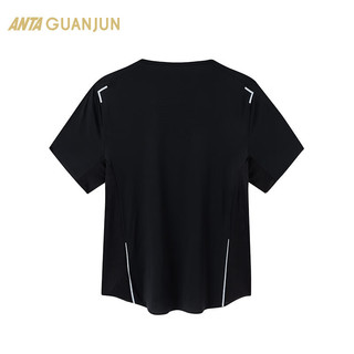 ANTA 安踏 冠军越野跑系列 CoolMax短袖T恤男款运动套头针织152420101 基础黑-3 M(男170)
