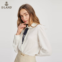 E·LAND 衣恋 Eland衣恋娃娃领泡泡袖衬衫女气质上衣清新甜美风春夏