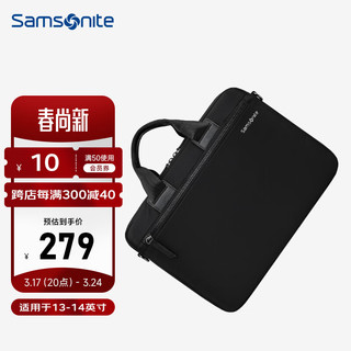 Samsonite 新秀丽 电脑包手提包商务男士公文包苹果笔记本电脑包男14英寸BP5 黑色