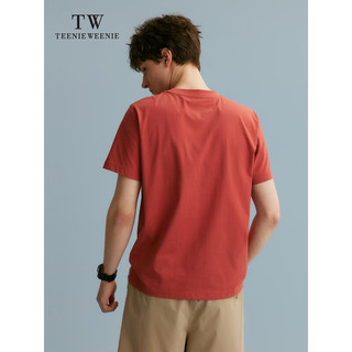 Teenie Weenie Men小熊男装T恤2024夏季白色休闲美式潮流凉感短袖 珊瑚红 180/XL