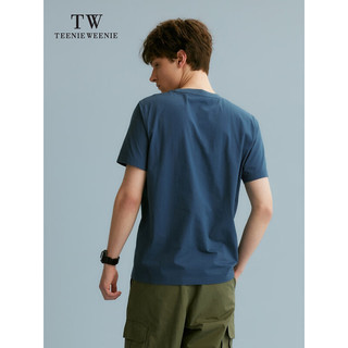 Teenie Weenie Men小熊男装T恤2024夏季白色休闲美式潮流凉感短袖 深蓝色 180/XL