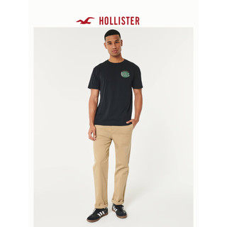 HOLLISTER24春夏美式宽松棉质短袖T恤 男女装 KI323-4002 黑色 L (180/108A)